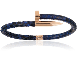 Double Bone- Blue Python Nail Bracelet- DBN00PBL