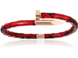 Double Bone- Red Python Nail Bracelet- DBN00PR