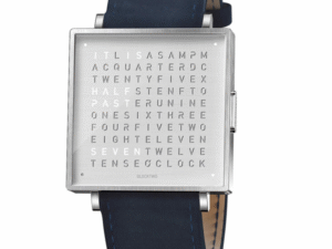 QLOCKTWO- W39 Fine Steel Suede Blue